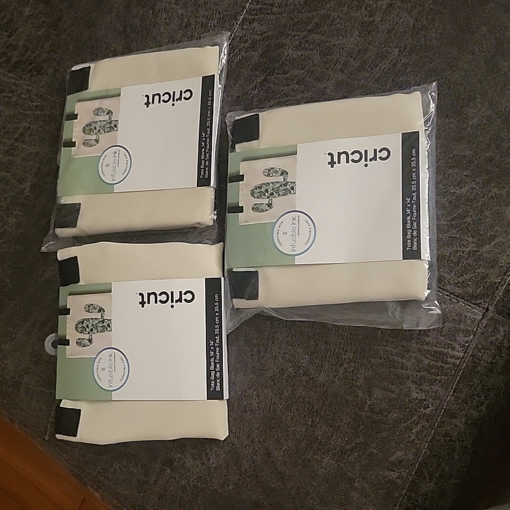 3 Blank Canvas Tote Bags for Cricut
